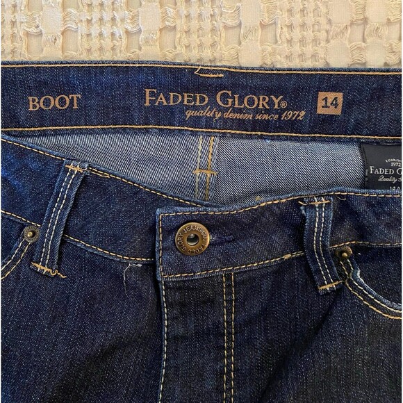 Faded Glory Womens Dark Denim Plus Size 14 Western Jeans Cowgirl Rodeo - Picture 6 of 11